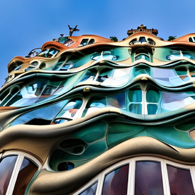 Catalan Modernism Facade Looking Up